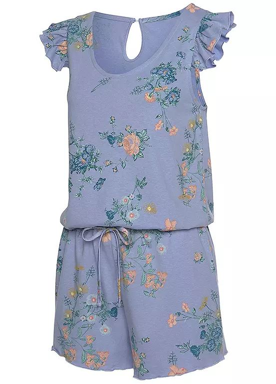 Vivance Dreams Ruffle Short Sleeve Pyjama Playsuit 4 Vivance Dreams Ruffle Short Sleeve Pyjama Playsuit - Image 4