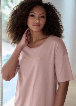 Vivance Dreams Short Sleeve Midi Length Nightdress 7 Vivance Dreams Short Sleeve Midi Length Nightdress -Daily Bra Store Vivance Dreams Short Sleeve Midi Length Nightdress20576129FRSP W01