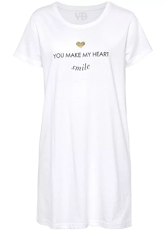 Vivance Dreams Slogan Print Nightie 2 Vivance Dreams Slogan Print Nightie - Image 2