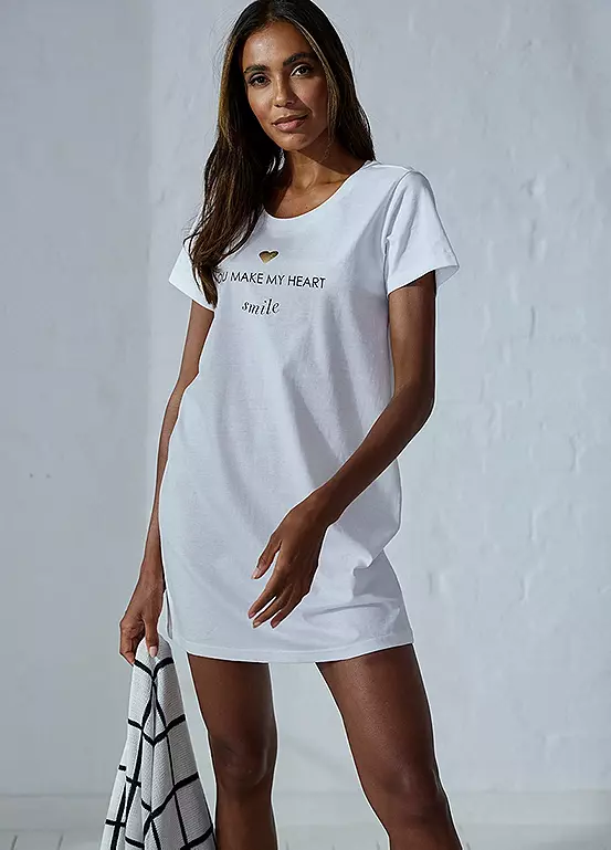 Vivance Dreams Slogan Print Nightie 3 Vivance Dreams Slogan Print Nightie - Image 3