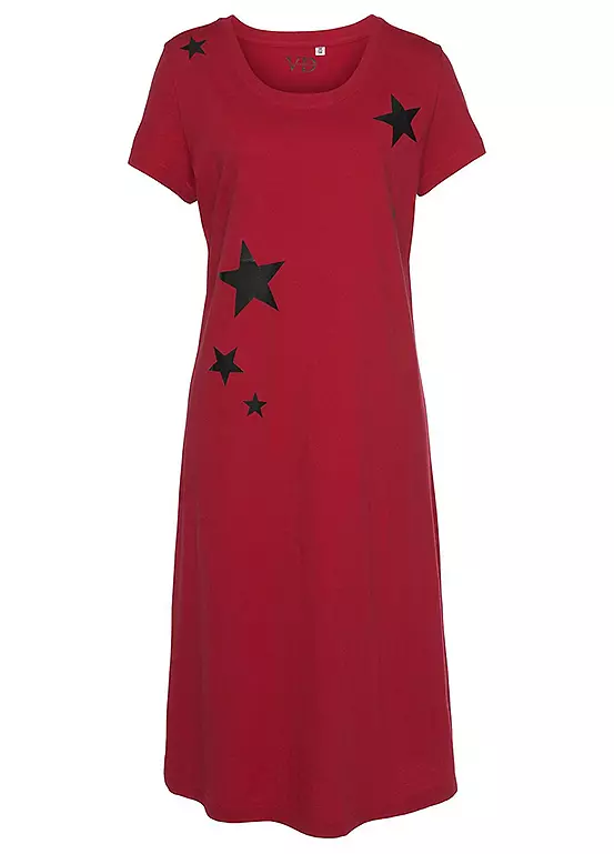 Vivance Dreams Star Print Long Nightie 2 Vivance Dreams Star Print Long Nightie - Image 2