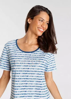 Vivance Dreams Stripe Short Sleeve Midi Nightie 7 Vivance Dreams Stripe Short Sleeve Midi Nightie -Daily Bra Store Vivance Dreams Stripe Short Sleeve Midi Nightie93069434FRSP W01