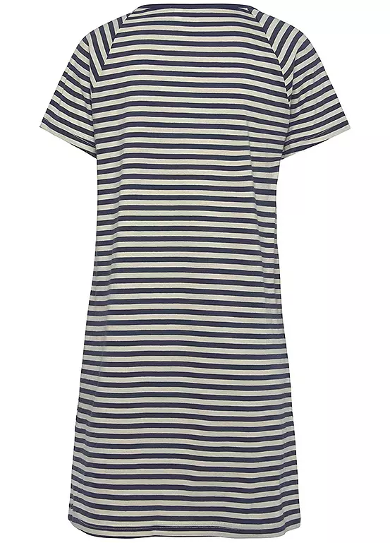 Vivance Dreams Striped Short Sleeve Nightie 3 Vivance Dreams Striped Short Sleeve Nightie - Image 3