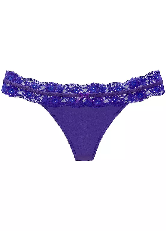 Vivance Floral Lace Waistband Thong 2 Vivance Floral Lace Waistband Thong - Image 2